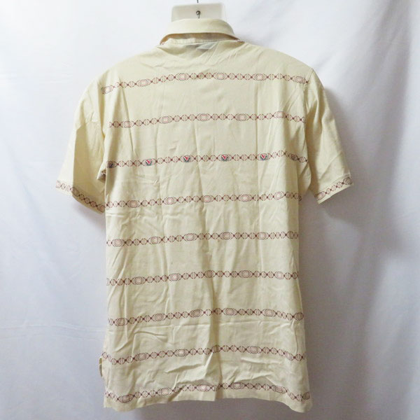 【中古】 【送料無料】 古着 メンズXL相当 Munsingwear/マンシングウェア CLASSIC ゴルフ ポロシャツ 半袖 ボタン イエロー/柄