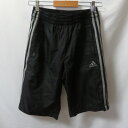 【中古】 【送料無料】 古着 メンズM adidas/アディダス 裏メッシュ ハーフパンツ 短パン スポーツ カジュアル 運動 ブラック 346109