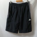 【中古】 【送料無料】 古着 メンズL adidas/アディダス 裏メッシュ ハーフパンツ 短パン スポーツ カジュアル 運動 ブラック 591628