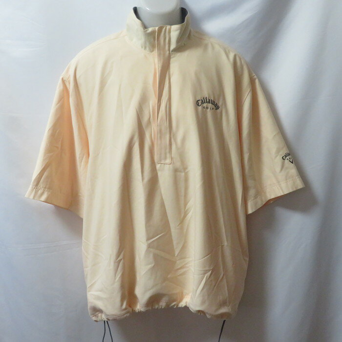 【中古】 【送料無料】 古着 メンズXL Callaway Golf/キャロウェイゴルフ ゴルフ ハーフジップ ブレーカーシャツ ライトサーモンピンク CS25099