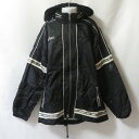 【中古】 【送料無料】 古着 ジュニア160 asics/アシックス 裏起毛 ウインドブレーカージャケット パーカー フード収納 ブラック XGJ502