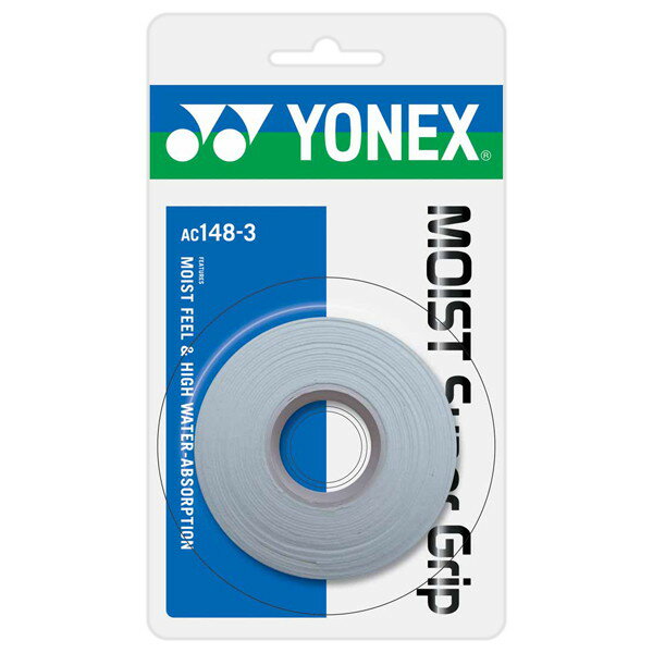 【新品】 YONEX/ヨネックス AC148-3-011 モイストスーパーグリップ(3本入) テニス バドミントン アクセサリー グリップテープ ホワイト