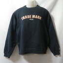 【中古】 【送料無料】 古着 メンズM FILA/フィラ 裏起毛 スウェットシャツ トレーナー 長袖 スポーツ カジュアル ネイビー 15JN3446