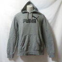 【中古】 【送料無料】 古着 メンズM PUMA/プーマ スウェット フーディ パーカー フード プルオーバー スポーツ カジュアル グレー 831870-03