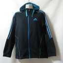 【中古】 【送料無料】 古着 メンズM adidas/アディダス トラックジャケット ジャージ パーカー ジップ スポーツ ジム ジョギング ネイビー/ブルー ...