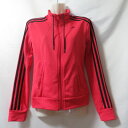 【中古】 【送料無料】 古着 レディースM adidas/アディダス トラックジャケット ジャージ ジップ スポーツ ジム ジョギング トレーニング ピンク A...