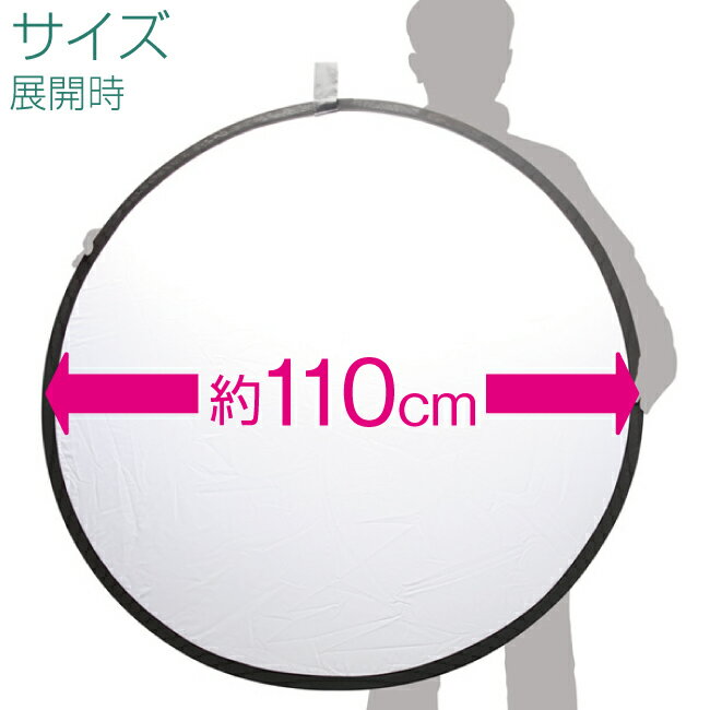 楽天スーパーSALE 限定 レフ板 円型 白/黒/銀/金/半透明 直径110cm 大型 コンパク...
