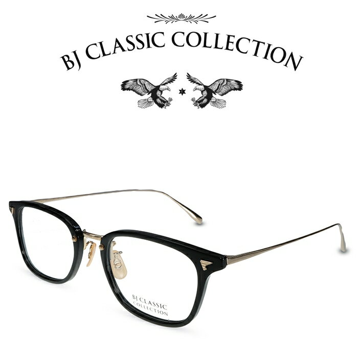 BJクラシック コレクション メガネ メンズ BJ CLASSIC COLLECTION COMBI COM-545NT C-1-1 ブラック ゴールド BJクラシックコレクション 度付きメガネ 伊達メガネ メンズ レディース 本格眼鏡 （お取り寄せ）