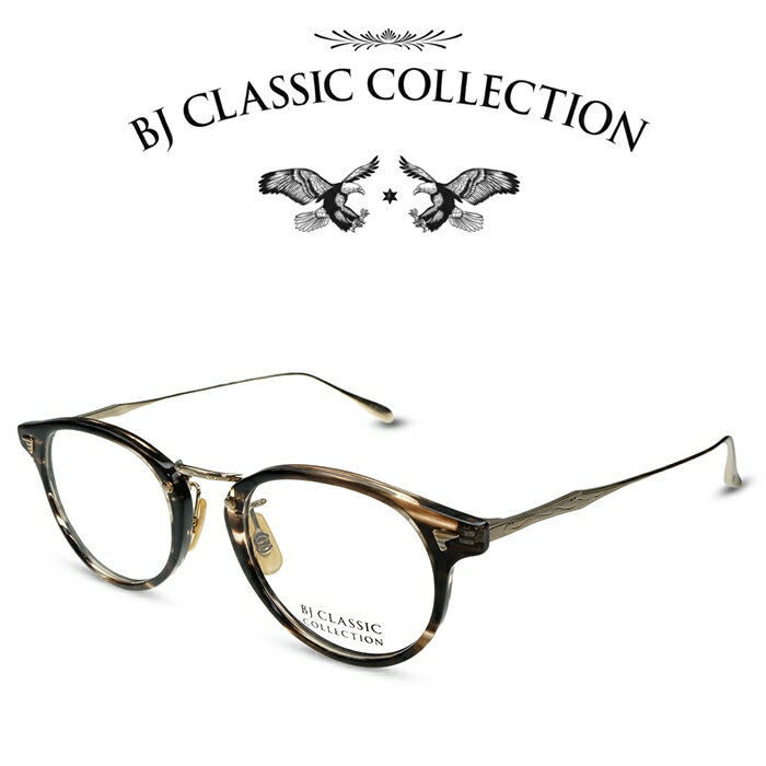 楽天メガネ＆サングラス REI-GLASSESBJ CLASSIC COLLECTION COMBI COM-510A LT C-30-1 クロササ ゴールド BJクラシックコレクション 度付きメガネ 伊達メガネ メンズ レディース 本格眼鏡 （お取り寄せ）