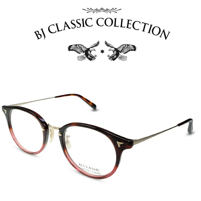 BJ CLASSIC COLLECTION COMBI COM-510N ET C-101-6 ダークデミ レッド マットゴールド BJクラシックコレクション 度付きメガネ 伊達メガネ メンズ レディース 本格眼鏡 （お取り寄せ）