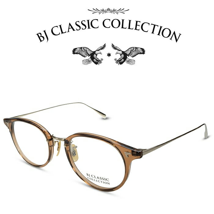 楽天メガネ＆サングラス REI-GLASSESBJ CLASSIC COLLECTION COMBI COM-510N NT C-137-1 クリアピンクブラウン ゴールド BJクラシックコレクション 度付きメガネ 伊達メガネ メンズ レディース 本格眼鏡 （お取り寄せ）