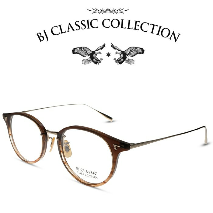 BJ CLASSIC COLLECTION　BJクラシックコレクション COMBI COM-510N NT C-42-1 ライトブラウン ゴールド 度付きメガネ 伊達メガネ メンズ レディース 本格眼鏡 （お取り寄せ）