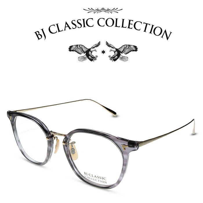 BJ CLASSIC COLLECTION COMBI COM-563NT C-90-1 ブルースモークササ ゴールド BJクラシックコレクション 度付きメガネ 伊達メガネ メンズ レディース 本格眼鏡 （お取り寄せ）