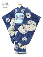 七五三 着物 【レンタル】七五三女の子 7歳着物レンタル AP7053 青 花模様 刺繍 NATURAL BEAUTY 女児 七五三着物 レンタル 七五三 レンタル着物 子供 着物 7歳 七五三 女の子 きもの 可愛い 753 足袋プレゼント
