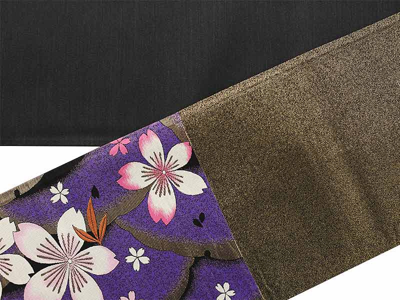 【レンタル】おしゃれ帯 袋帯 単品 FF0040 黒地にピンク桜模様 帯だけ 単品レンタル 袋帯 振袖 成人式 前撮り 結婚式 フォーマル かわいい 人気 帯 rental 華やか 帯 帯のみ 帯だけレンタル 姉フリ ママフリ 姉振 ママ振 母振 往復送料無料