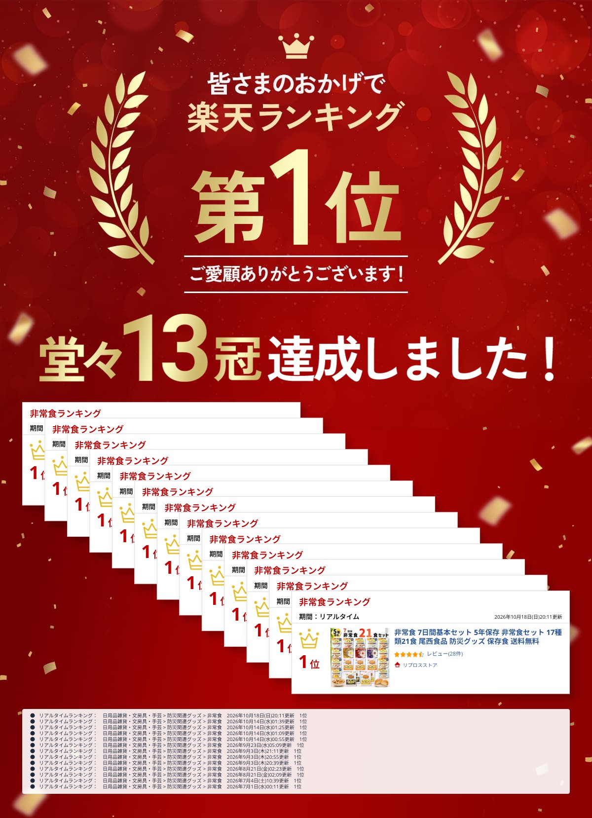 非常食 7日間基本セット 5年保存 非常食セット 17種類21食 尾西食品 防災グッズ 保存食 送料無料 repros-store-10063114 リプロスストア サンプル画像2