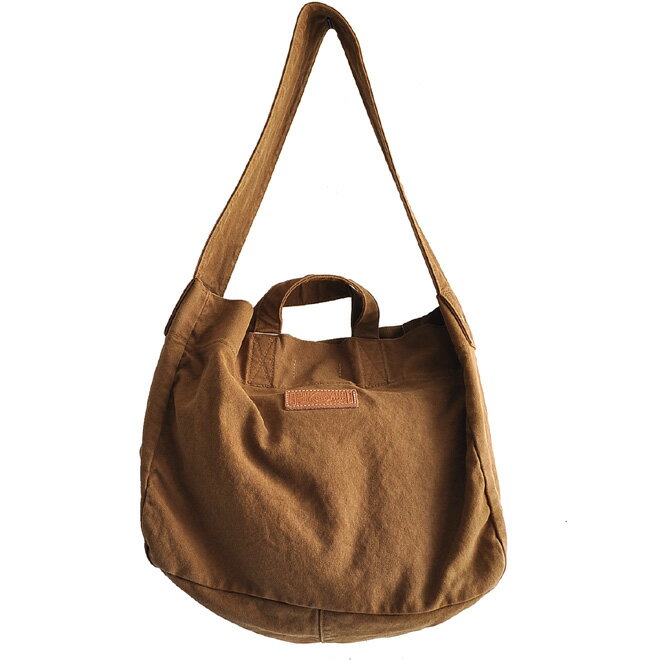 【Butler Verner Sails/バトラーバーナーセイルズ】反応染め6号キャンバス ポストマンショルダーバッグ（キャメル/ネイビー）（JA-1578）