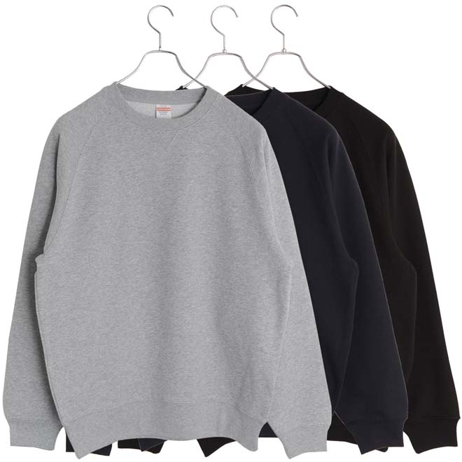 【United Athle/ユナイテッドアスレ】10.0オンス ラグランスリーブ クルーネック スウェット（裏パイル）（ミックスグレー/ネイビー/ブ..