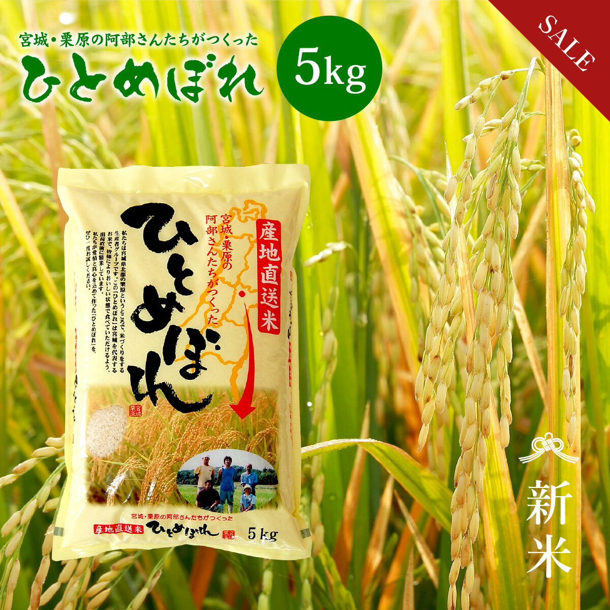 《SALE★5%OFF》 新米 ひとめぼれ 米 5kg 宮城県栗原の阿部さんたちがつくったひとめぼれ 送料無料 宮城県産 令和7年産 《5kg》 白米 お米 5...