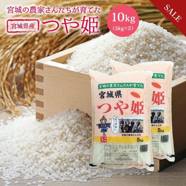 《期間限定★10%OFF》 つや姫 米 10kg 送料無料 宮城県産 令和元年産 《10kg（5kg × 2袋）》 白米 お米 10kg 米10kg 米10キロ あす楽 宮城県 つやひめ 国内産米 精米 単一原料米 検査米 ブランド米 産地直送