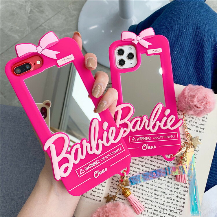 BARBIE型 ミラー付き バービー型 携帯シリコンケース iPhone12 mini/iPhone12/12pro/iPhone12 Pro Max/ iPhoneSE[第2世代] iPhone11/iPhone11pro/iPhone11Pro Max/iPhoneX/XS/XR/XS Max iPhone8/8Plus iPhone7/7Plusのサムネイル