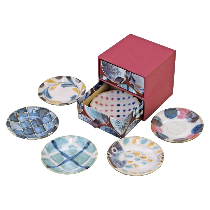 ギフト ブラッシュブルー ブラッシュカラー 六種小皿揃（タンス箱入） 重宝 小皿 和食器 洋食器 相性 厳選 何枚 セット 皿セット 実用的 便利 生活必需品 人気 定番 家庭用 お返し 内祝い 贈答 ギフト 安心 消耗品 高級 高級感 上品 上質