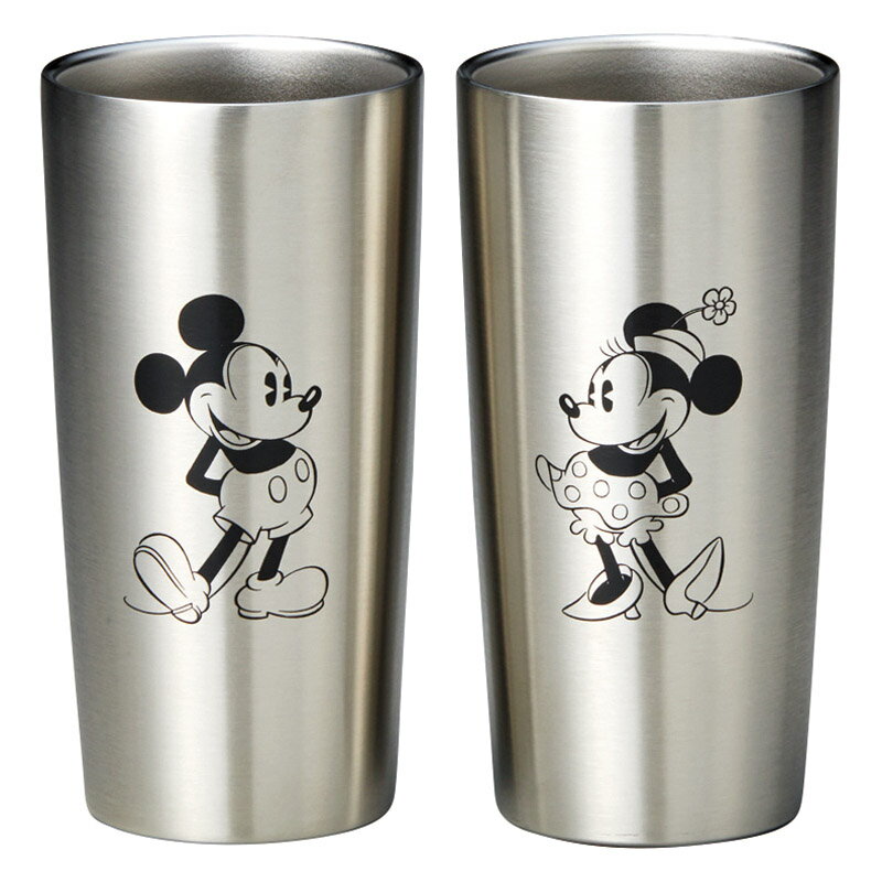 ギフト ディズニー ステンレス真空タンブラー 440mlペアセット ミッキー＆ミニーS2 保冷 保温効果 真空式 可愛 ステンレス タンブラー ミッキー ミニー デザイン ペアタンブラーセット 重タンブラー 実用的 便利 生活必需品 人気 定番