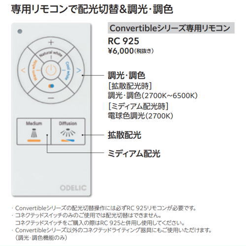 �����ǥ�å� CONNECTED LIGHTING Convertible���꡼������ ��⥳�� RC925 �᡼�������� Ĵ����Ĵ�� �۸�����
