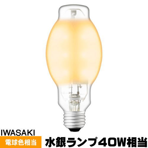 岩崎 LDS8L-G/G LEDioc LEDライトバルブG 8W 水銀灯40W相当 電球色 E26 専用電源ユニット必要 LDS8LGG