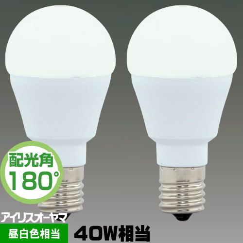 アイリスオーヤマ LDA4N-G-E17-4T52P LED電球 小形電球形 40W相当 昼白色相当 広配光 2個パック LDA4NGE174T52P