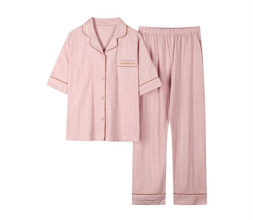 綿100％ 長ズボン パジャマ レディース 半袖 春 前開き ルームウエア 綿100％ 柔らかい 肌にやさしい 敏感肌