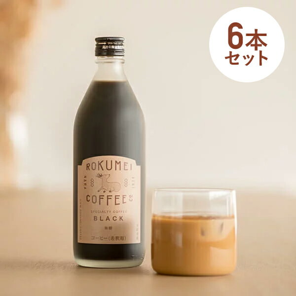 カフェベース 500ml 6本セット ロクメイコーヒー あす楽 送料無料 | まとめ買い カフェオレ カフェラテ カフェオレベース コーヒーベース ボトル 高品質 人気 飲み比べ コーヒースペシャルティコーヒー 無添加 ブラック 無糖 ハニー 微糖 アイス 希釈 瓶 おしゃれ