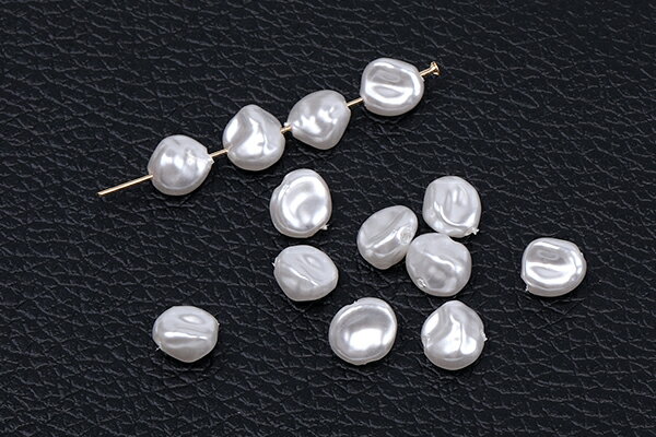 パールビーズ ABS樹脂パールビーズ 不規則型 8×9mm ホワイト（20ヶ）