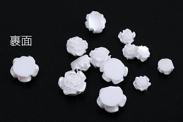 ネイルパーツ 樹脂貼付けパーツ フラワー ホワイト