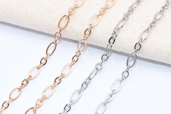 鉄製チェーン ツブシロング小判 3:1 チェーン 4mm【2m】