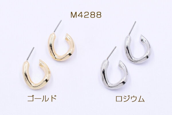 ピアス金具 フープ ツイスト 17×26mm【4ヶ】