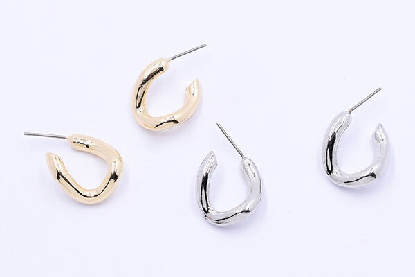 ピアス金具 フープ ツイスト 17×26mm【4ヶ】