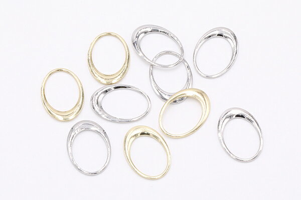 金属チャーム オーバルフレーム 14×20mm【6ヶ】