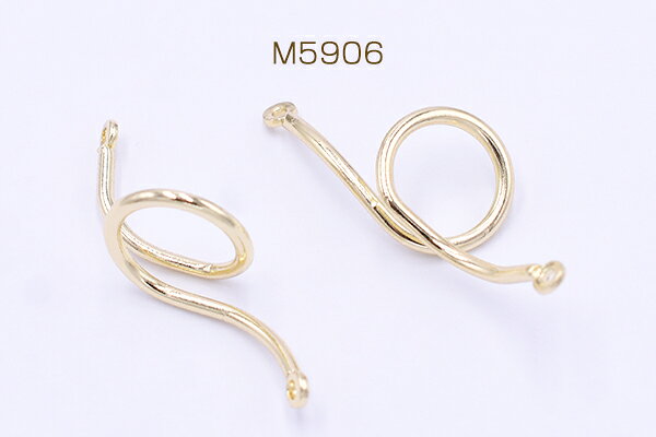 ROSSO小倉 楽天市場店の金属チャーム デザイン 2カン 13×35mm ゴールド【4ヶ】｜アングル2