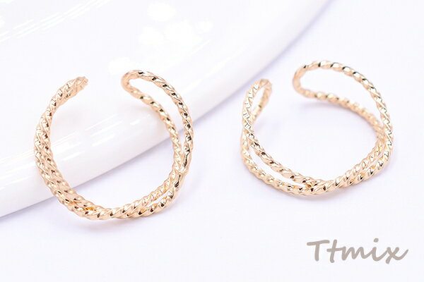 イヤーカフ ツイスト 16mm 片耳用 ゴールド【1ヶ】