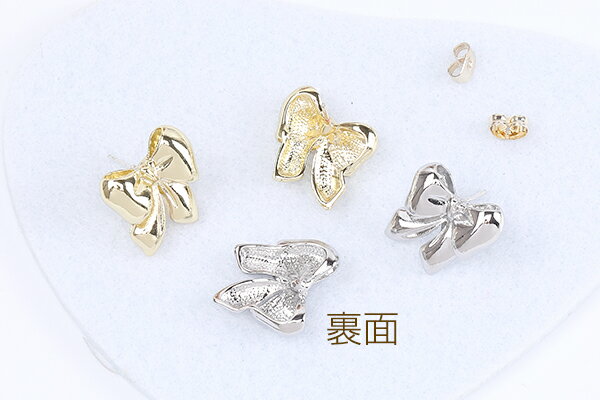 デザインピアス リボンピアス 16×18mm（4ヶ）