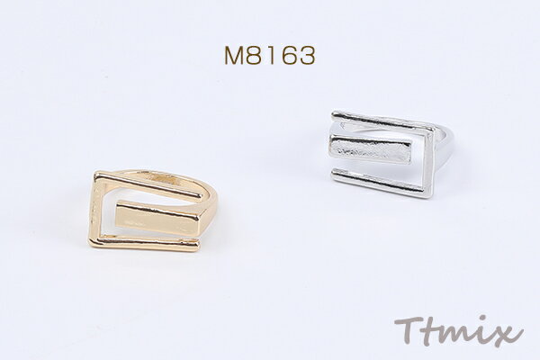 デザインリング 指輪 幅約12.8mm ゴールド＆ロジウム 2色セット（2ヶ）