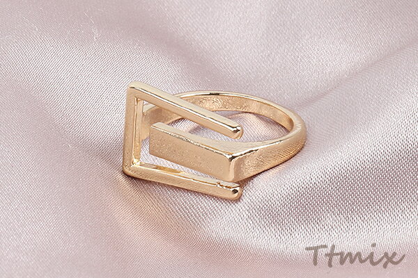 デザインリング 指輪 幅約12.8mm ゴールド＆ロジウム 2色セット（2ヶ）