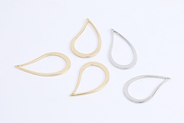 フレームパーツ メタルチャーム メタルフレームチャーム 変形しずく型 1穴 22×40mm（6ヶ）