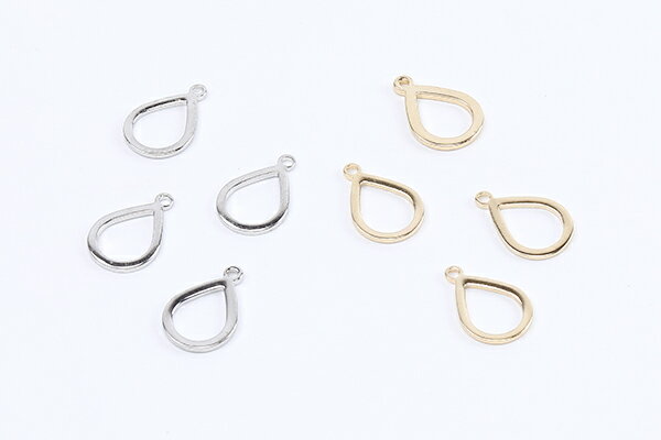 高品質フレームチャーム レジンフレームチャーム しずく型 カン付き 8x12mm（6ヶ）