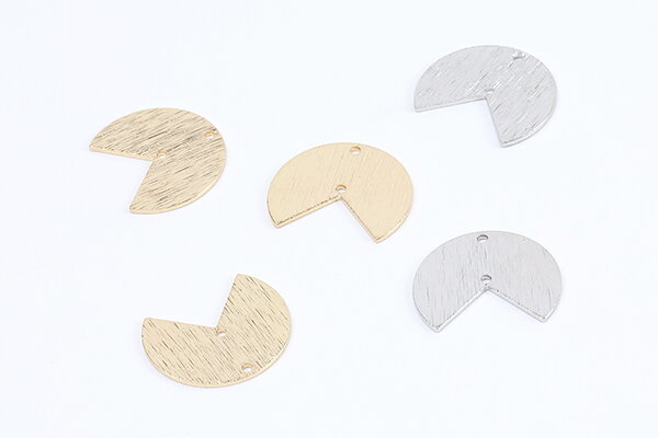 高品質コネクターチャーム 半円 2穴 17×20mm（4ヶ）