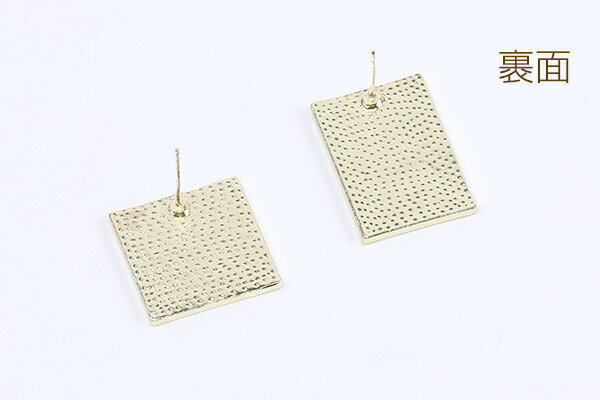 高品質デザインピアス エポ付きピアス フェイス 顔 スクエア型 長方形型 ゴールド（2ヶ）