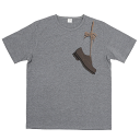 yzWORKERS([J[Y)`Shoe Print Tee Grey`