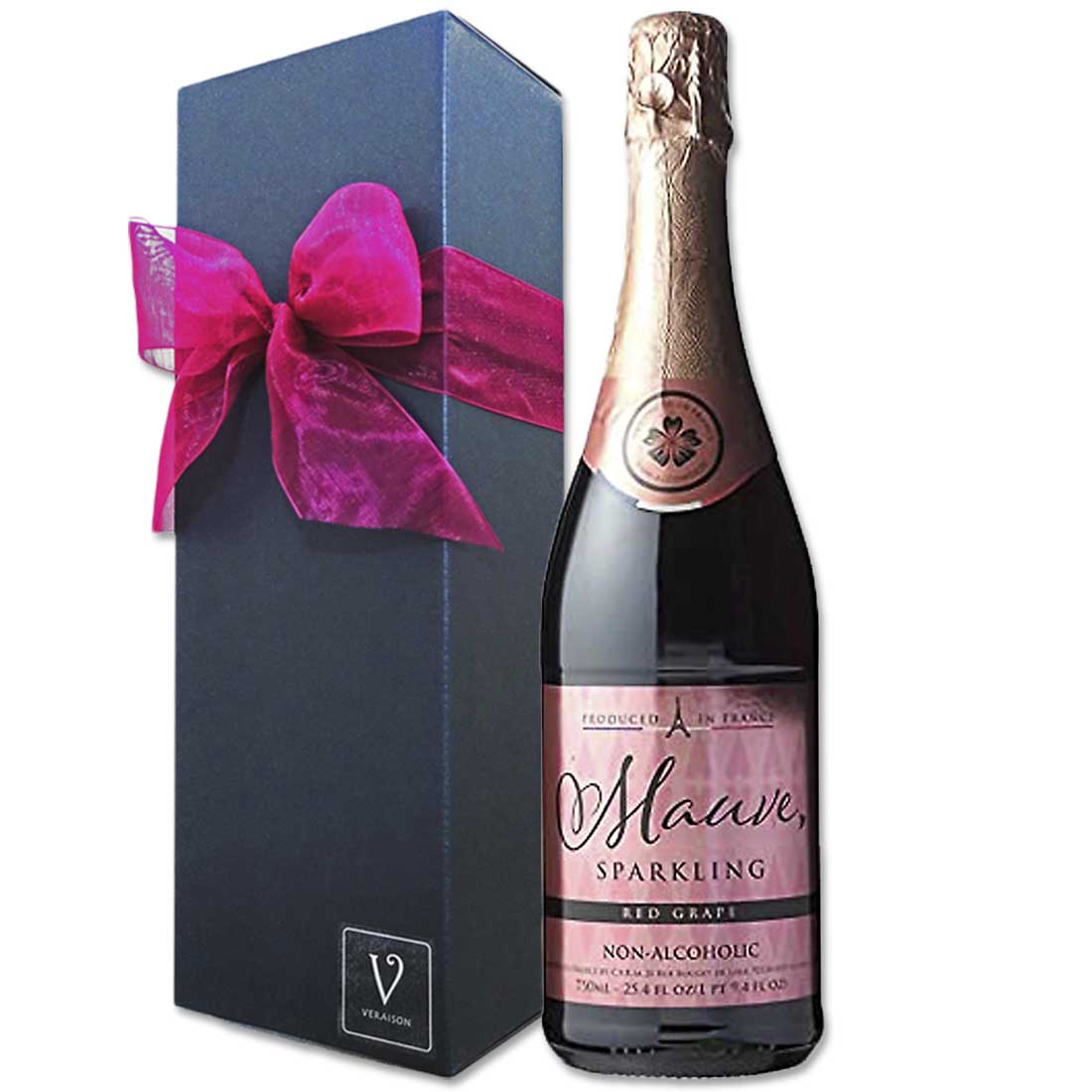 【選べるメッセージカード】送料無料 ノンアルコール モーヴ スパークリング レッド グレープ ジュース 750ml 1本 リボン包装 プレゼント おしゃれ 誕生日 メッセージ