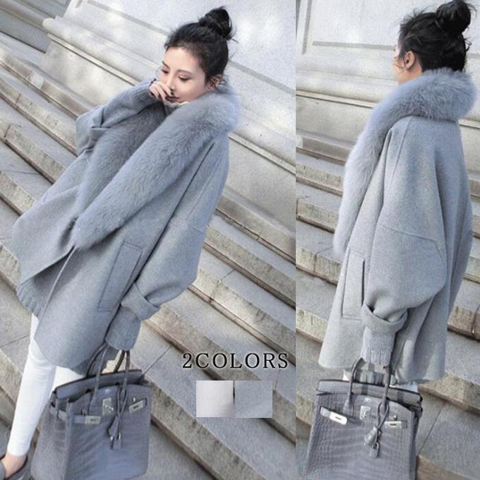 Rakuten - チェスターコート レディース ウールコート ロングコート ファー襟 あったか セレブ風 大きいサイズ 厚手 通勤 アウター 秋冬 送料無料